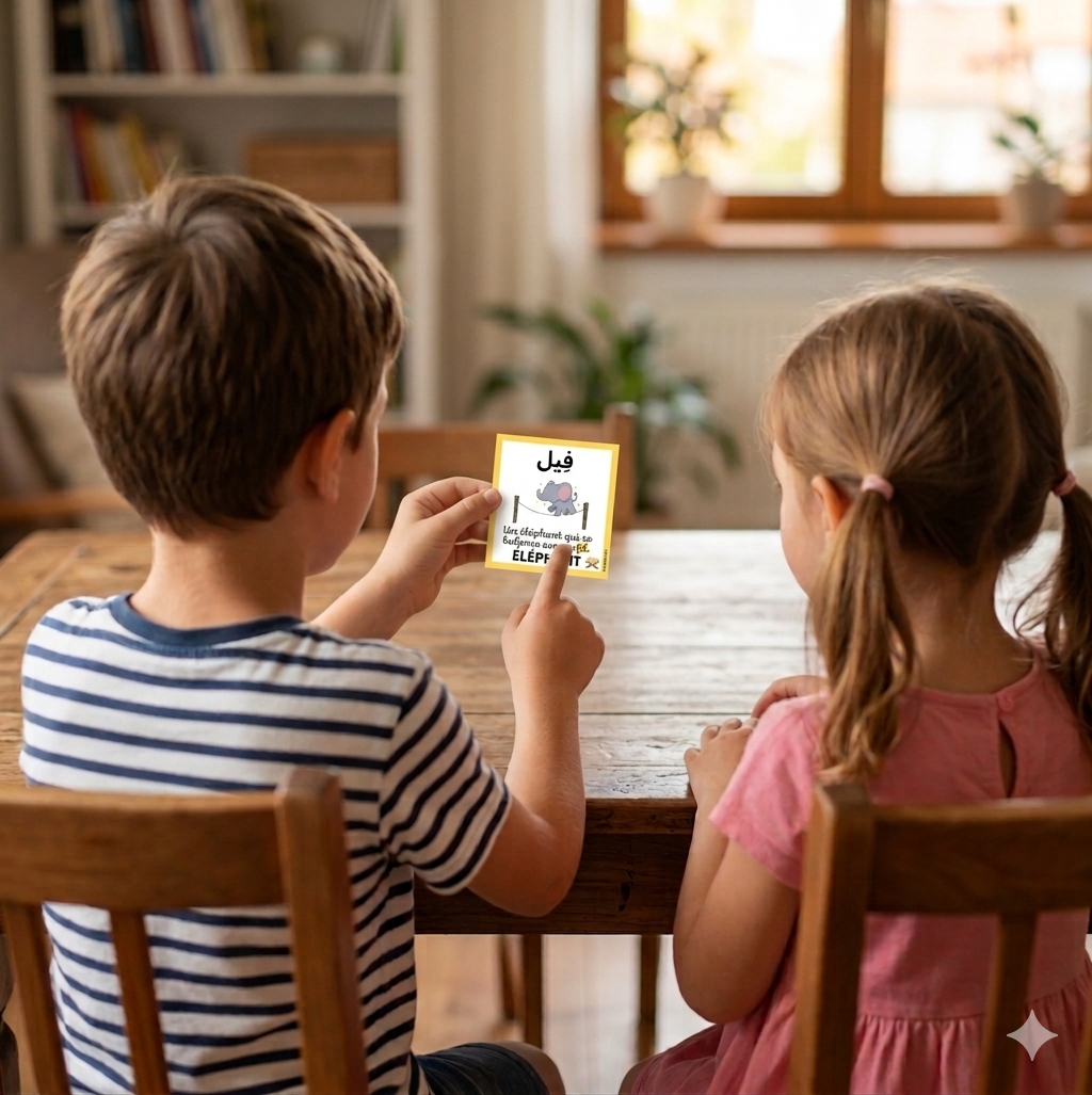 enfants qui apprennent l'arabe en jouant